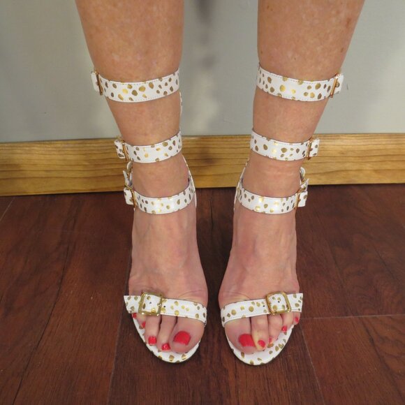 NIB MAISON ERNEST White Convertible High Heel Sandals - Picture 3 of 15